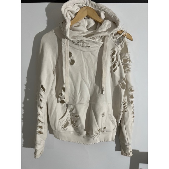 NSF Distressed Cream Hoodie - Picture 1 of 5